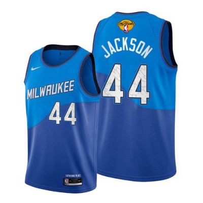 Nike Milwaukee Bucks #44 Justin Jackson Youth 2021 NBA Finals Bound City Edition Jersey Blue
